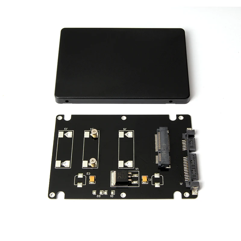 MSATA to SATA 3.0 인클로저, 외부 SSD 케이스, 미니 SSD to 2.5 인치 SATA3 22 핀 컨버터 어댑터 카드, 윈도우 리눅스 맥 OS용