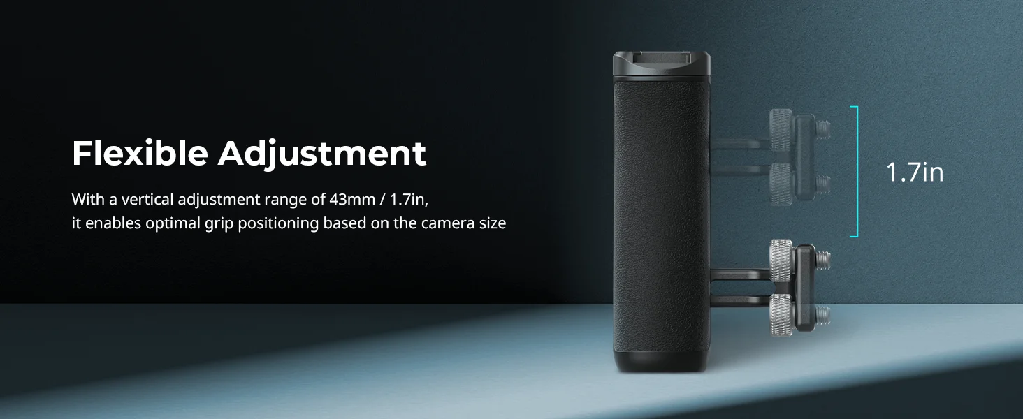 SmallRig Mini Side Handle with 1/4" -20 Screws, Comfort Silicone Grip For Dslr C