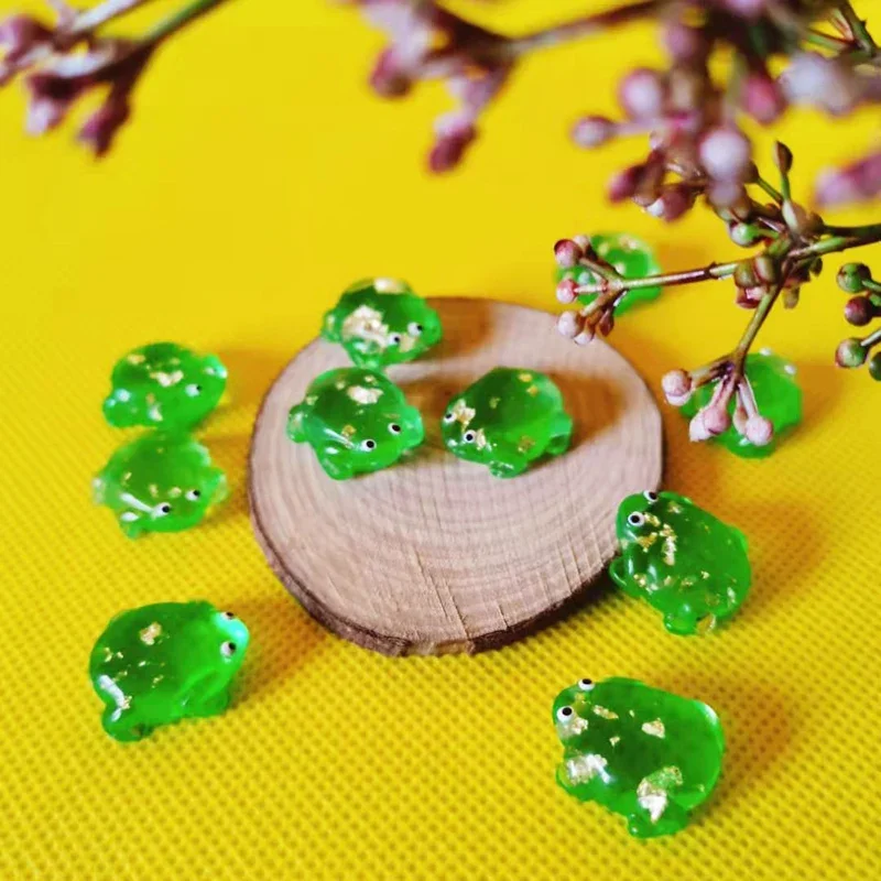 Miniature Decorations 10Pcs Green Frogs Doll House Fairy Garden Gnome Moss Terrarium Crafts Bonsai DIY Supplies