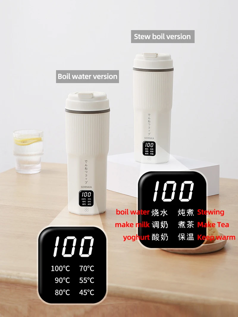 500ml Portable Electric Kettle Multifunctional Heating Cup Stew Cup Health Preserving Pot Thermo Pot Mini Travel Teapot 220V 5
