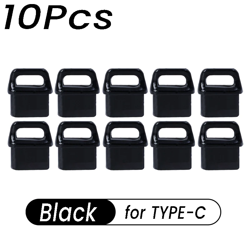 Universal Soft USB-C Port Cover with Easy Grip Dustproof Plugs