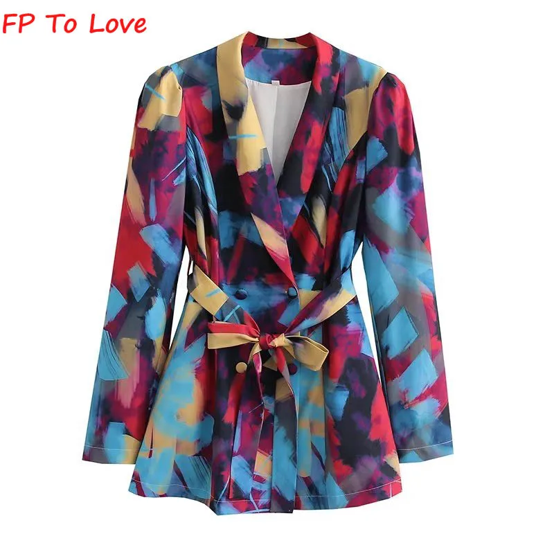 

Красочные блейзеры с поясом, повседневные женские стильные элегантные блейзеры PB & ZA