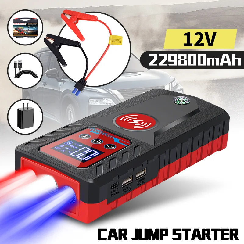 

229800mah 8000A Portable Jump Starter 12V High-power Automobile Emergency Starting Power Supply For Diesel Gasoline Vehicle