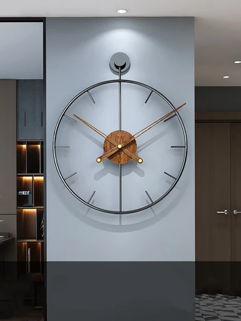 Orologio da parete di lusso di grandi dimensioni orologio moderno  silenzioso in legno metallo meccanismo orologi da parete decorazioni per la  casa soggiorno decorazione idee regalo - AliExpress