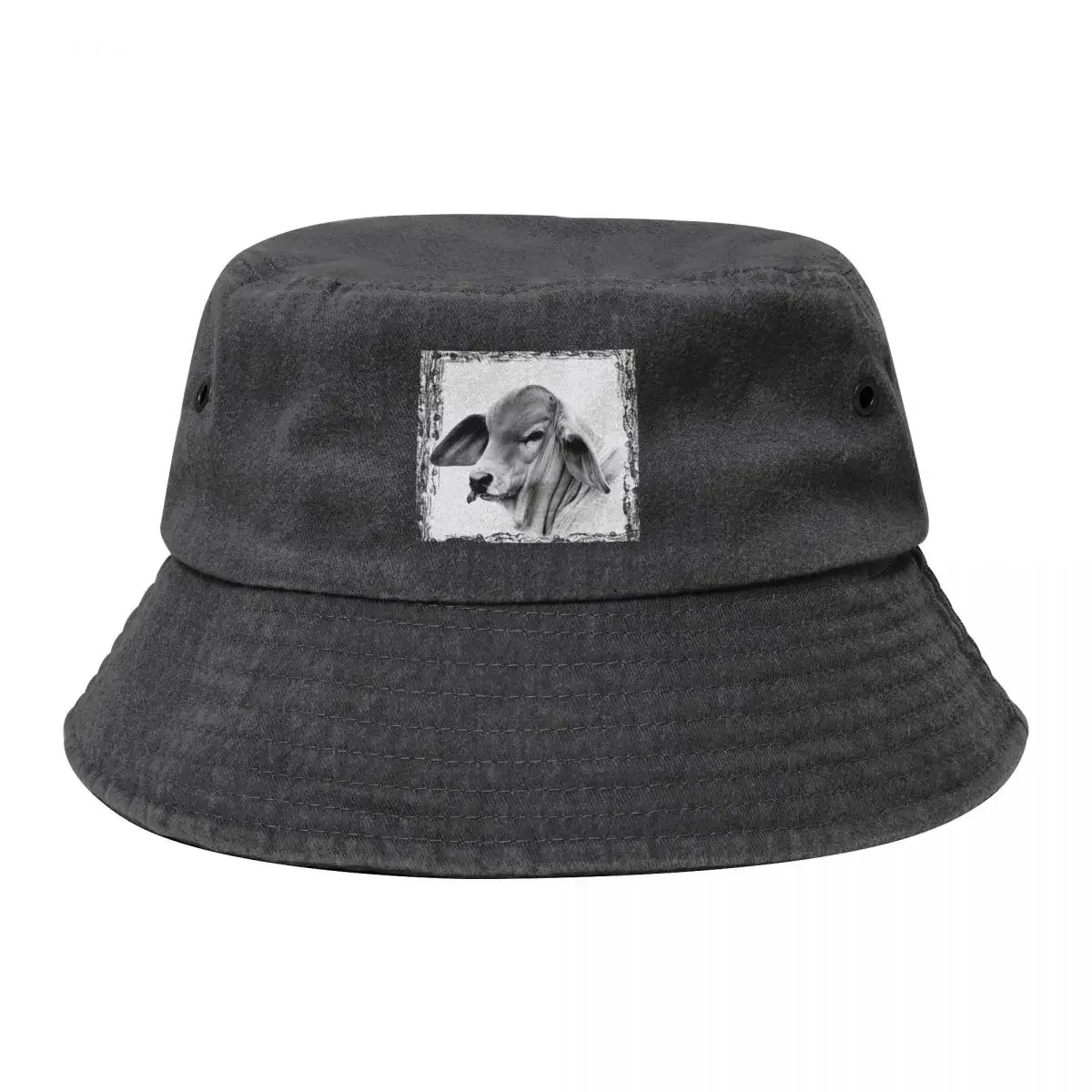 BRAHMAN CALF, PORTRAIT, WALL ART Bucket Hat Big Size Hat Luxury Cap New In Hat Girl'S Hats Men's