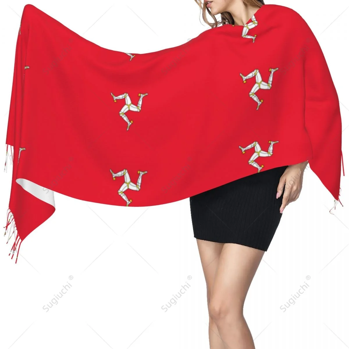 

Isle Of Man Flag Scarf Pashmina Warm Scarves Shawl Wrap Hijab Spring Winter Multifunction Unisex