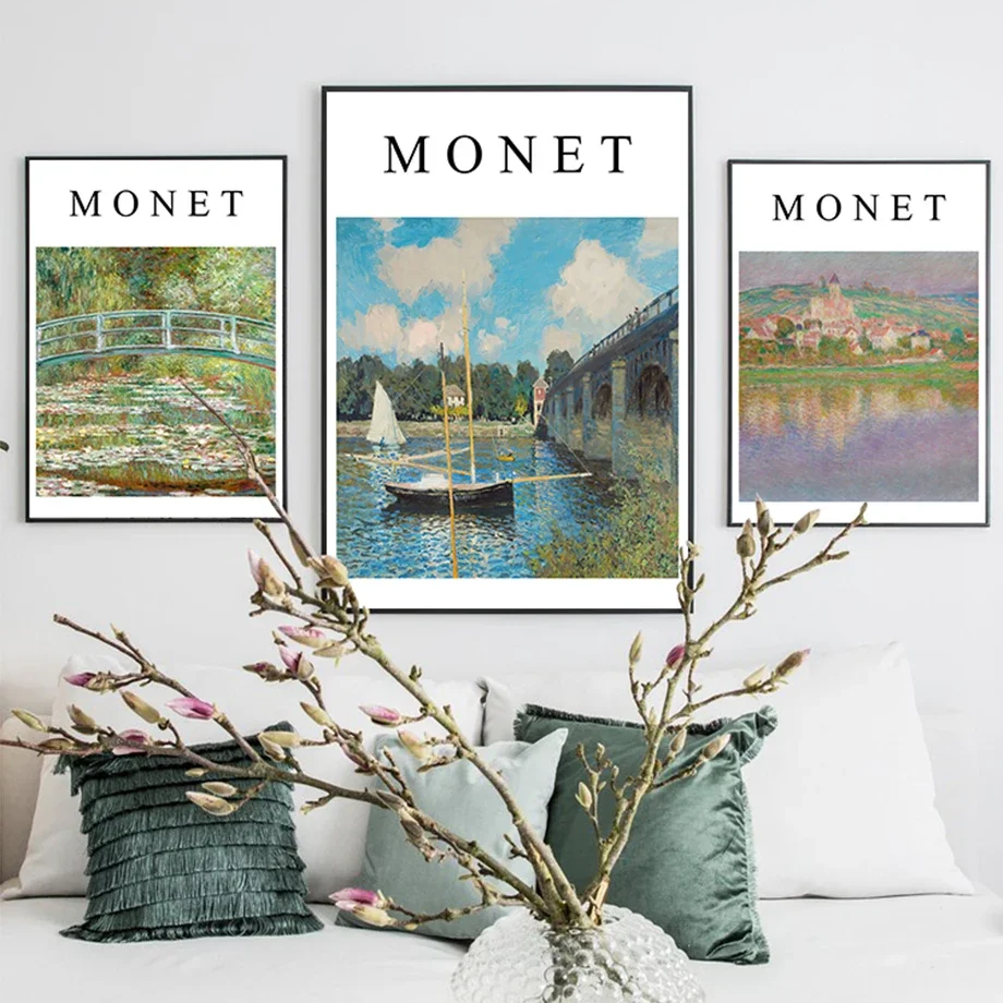 

Monet Water Lilies Poplars Beach Poppy Palm Tree Posters And Prints Wall Art Canvas Painting Wall Pictures For Living Room Decor