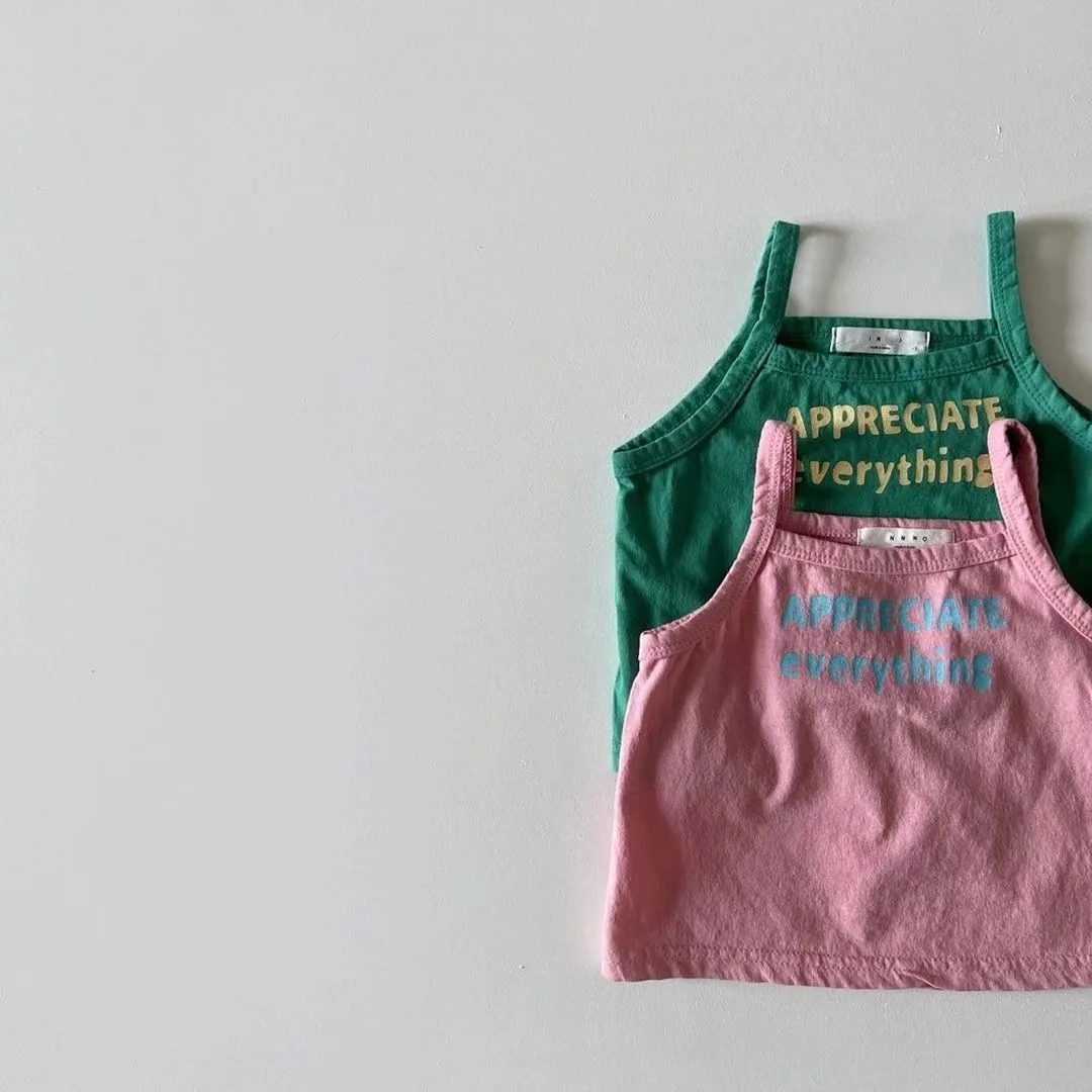 Baby Summer Sleeveless T Shirts Infant Girl Fashion Letter Print Sling Vest Toddler Boy Cotton T Shirt Kids Tee Tops kids t shirts