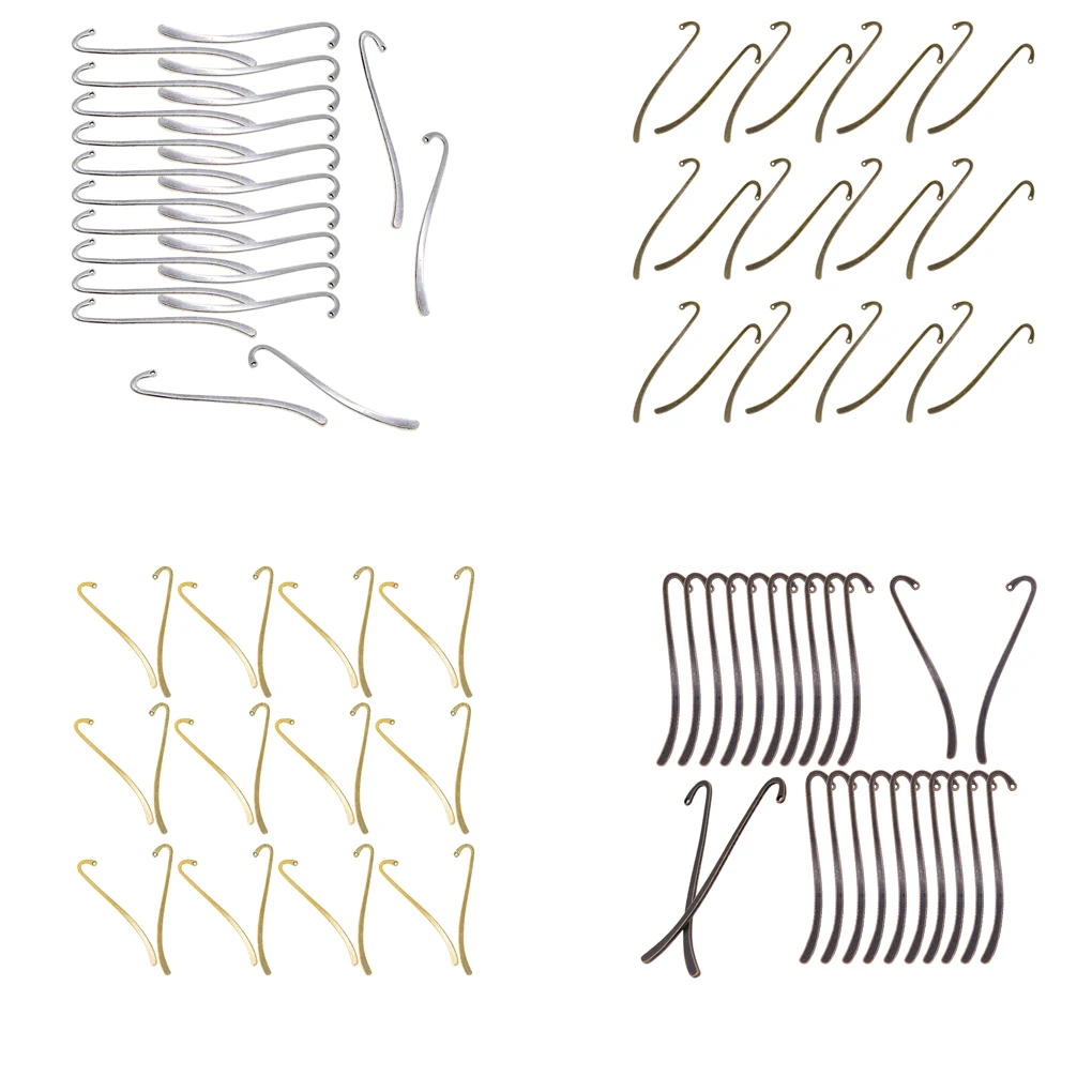 Hook Bookmark Zinc Alloy Jewelry Making Bookmarks Home Office Decor Collection Hairpin DIY 24 Pieces