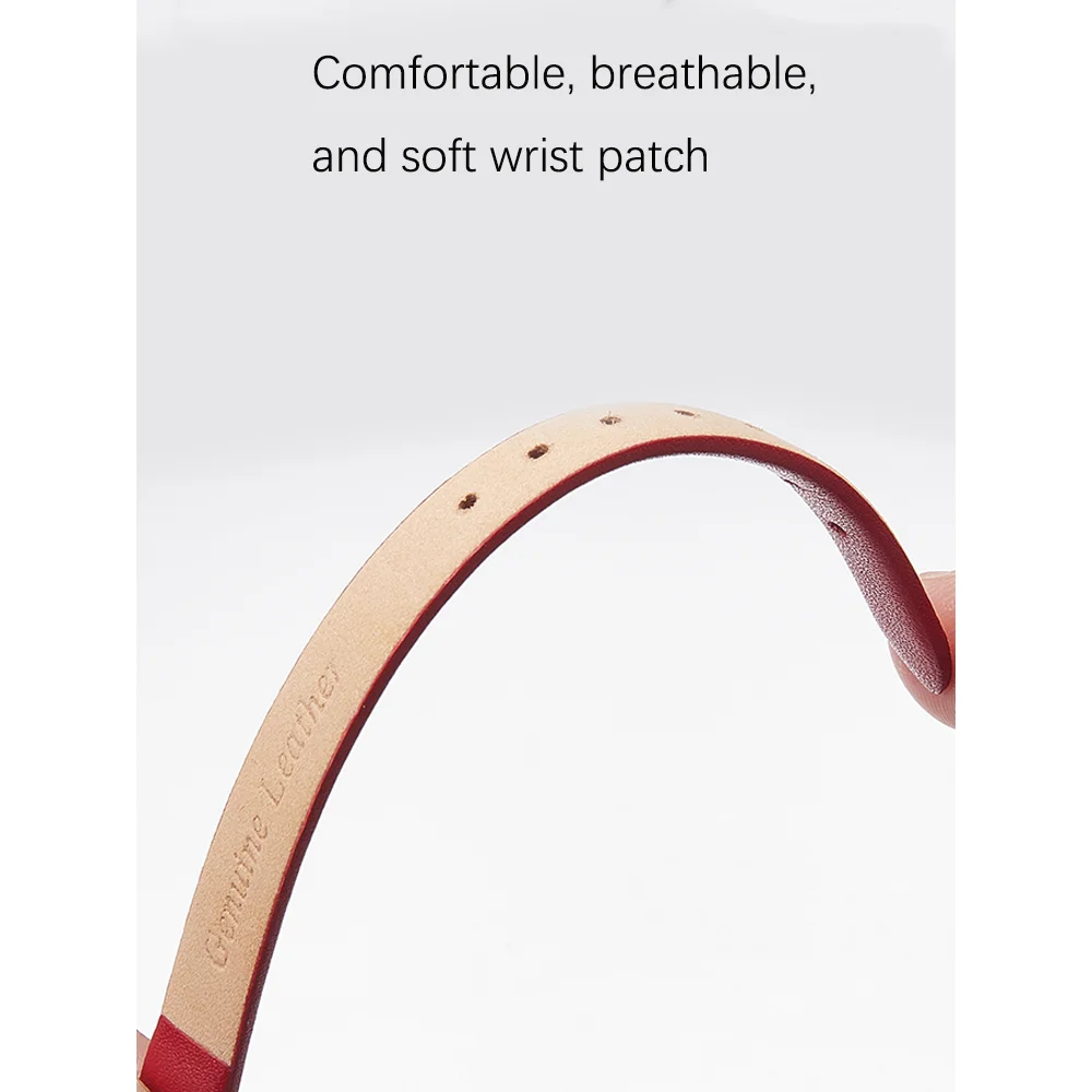Small Size Ultra-Thin Soft Cowhide Watch Strap Genuine Leather Women's Watch Chain With Plain Pattern Women's  Color 6 7 8 9cm