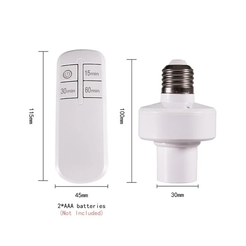 E27 lamp holder wireless remote control with 60min 30min 15min E27 110V / 220V power switch socket remote timing switch lights, lamp bulb holder, lamp holder, lamp base