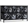 5 Drawer Storage Chest Organizer Marble Pattern Fabric Drawers Lightweight Lightweight Design Home Office Bedroom Living Room 4