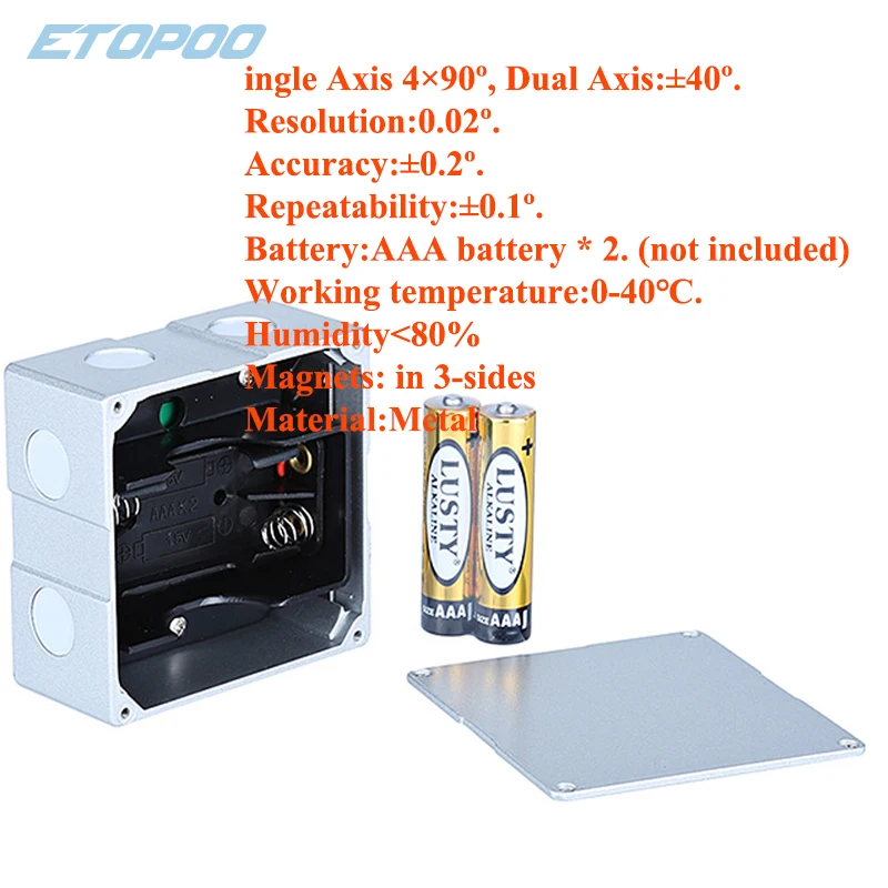 Digital Protractor Inclinometer Dual Axis Level measure box Angle ruler Elevation meter DAX digital level