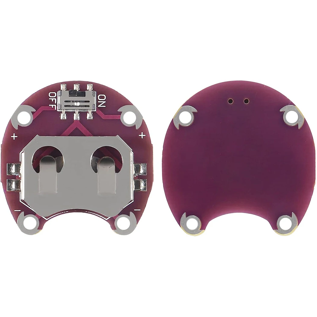 Lilypad Coin Cell Battery Holder CR2032 Battery Mount Module Lily Pad Battery Holder Case Module Small Slide Switch Board image 4