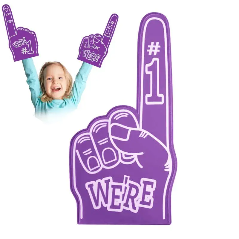Universal Foam Finger Large Foam Hand Sports Cheerleading Props Sports Favors Cheering Palm Party Props Number 1 Fan Finger