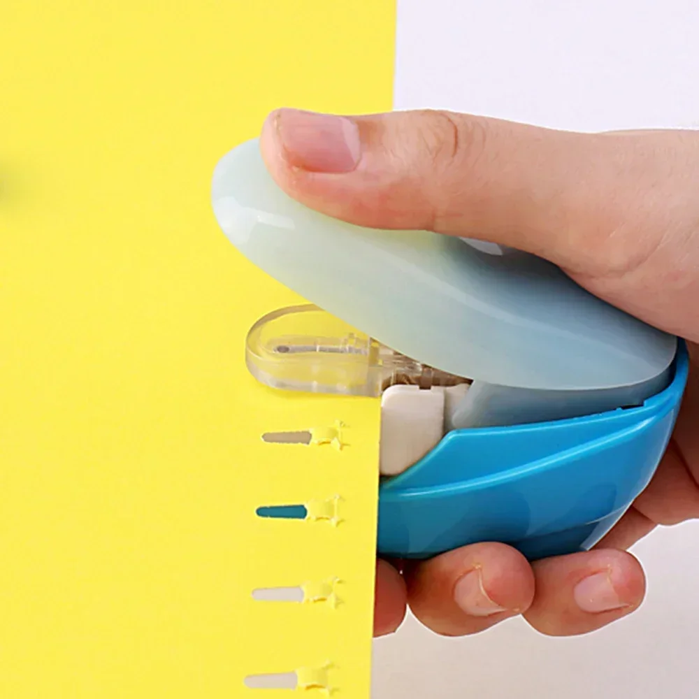 Stapleless Book Paper Stapling Stapler Mini Portable No Staples School Office Supplies 1PC