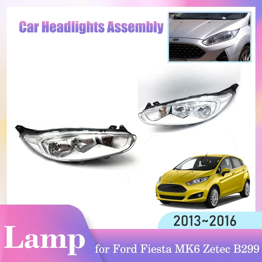 Conjunto de faros delanteros y antiniebla para coche, accesorios de lámpara halógena de esquina para Ford Fiesta MK6 Zetec B299 B409 Sport 2013 ~ 2016 2014