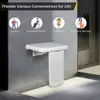 Folding Shower Seat Wall Mounted 485lbs Load-Bearing Flip-up Design Anti-slip ABS Material Seat Bathroom Hallway Sauna Room 5