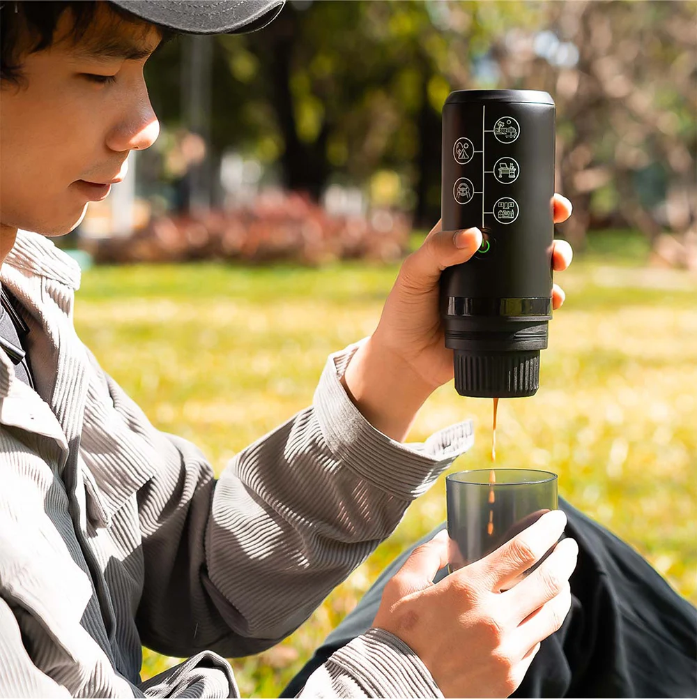 Outdoor Electric Portable Espresso Coffee Machine for Camping Hiking Travel Car fit Nespresso Dolce Gusto Pod Coffee Ground 6