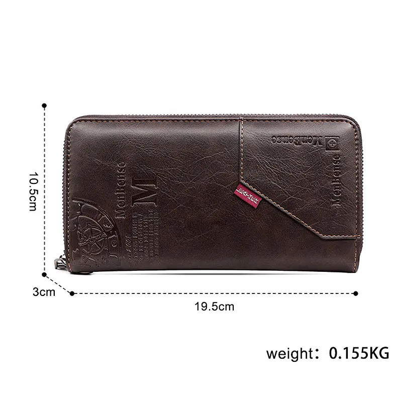 New Men Long Wallets Phone Pocket Handbags Name Engraving Card Holder Male Clutch Bag Purses Big Capacity Quality Men's Wallet 3