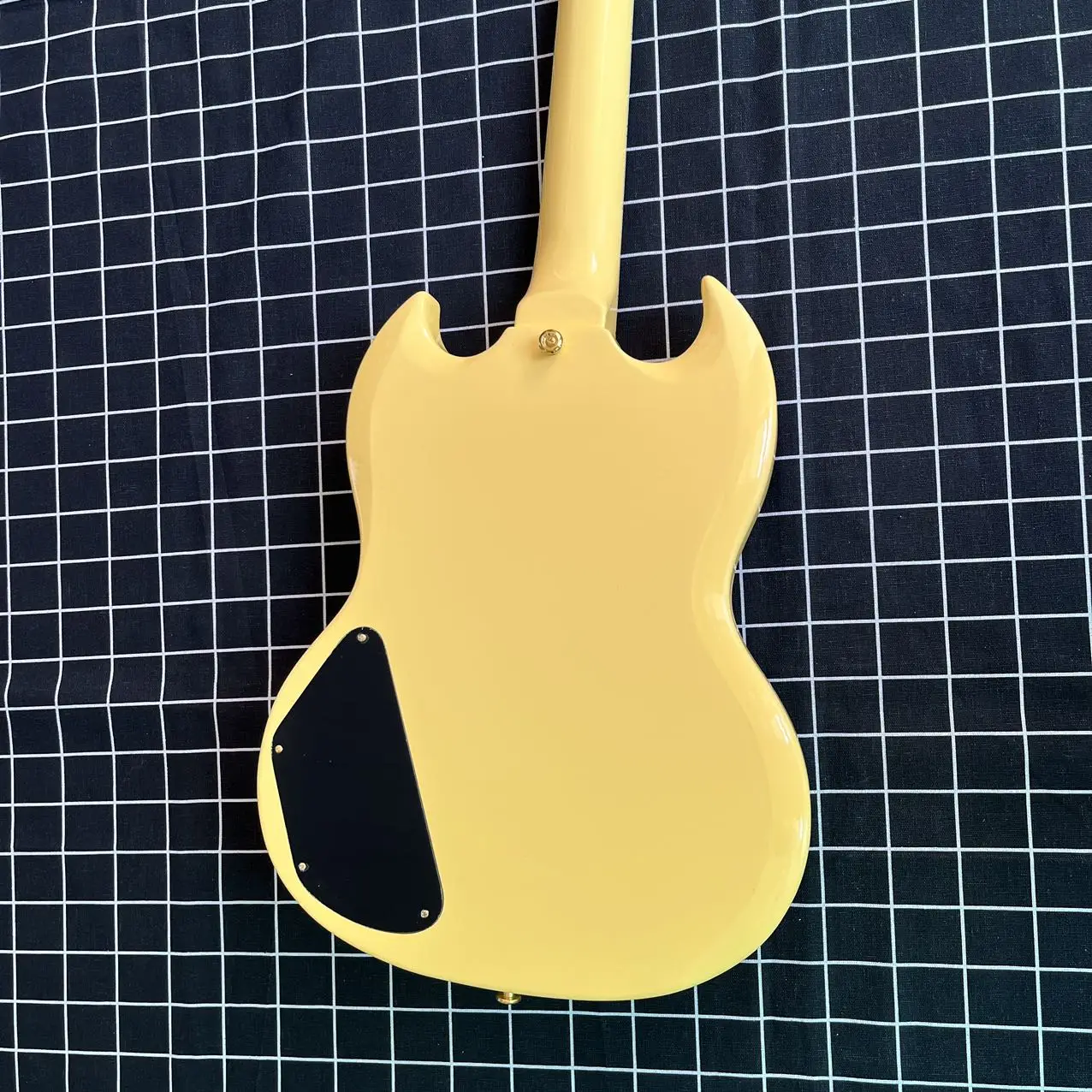 Factory outlet the top quality Cream SG Electric Guitar Gold Hardware White Pick Guard Glossy Finish Good audio quality