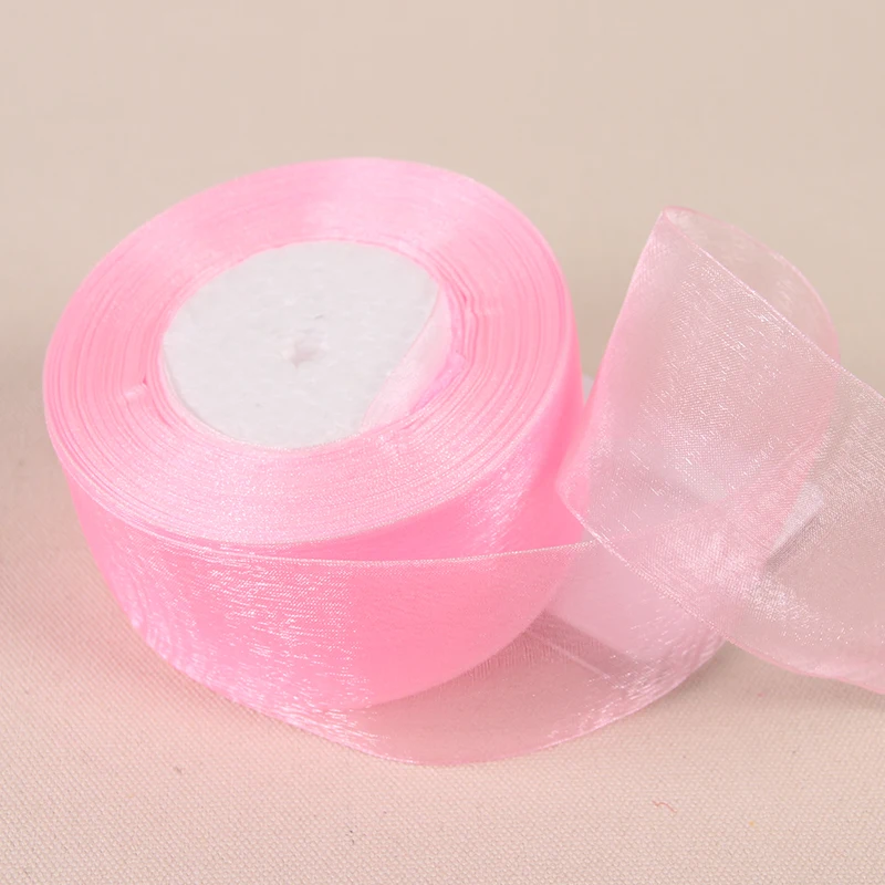 Organza Ribbon 45Meters/Roll DIY Crafts Supplies Wedding Decoration Valentine's Day Gift Wrapping 15mm 20mm 25mm 40mm 50mm