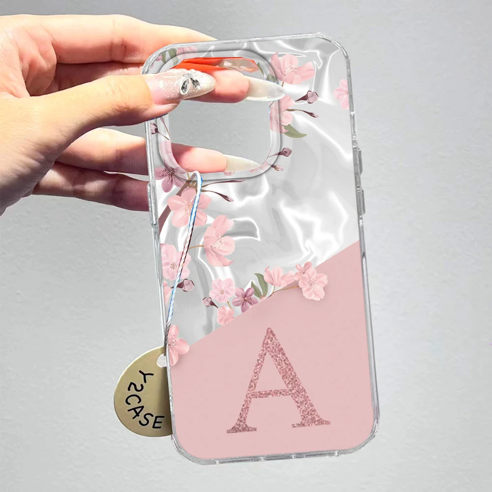 A Z Rosa Buchstabe Pfirsichblume ﻿ Stoßfeste Handyhülle für Samsung Galaxy A07 A17 A06 A16 A26 A36 A56 A12 A22 Shell Paar Cover – Detail 1