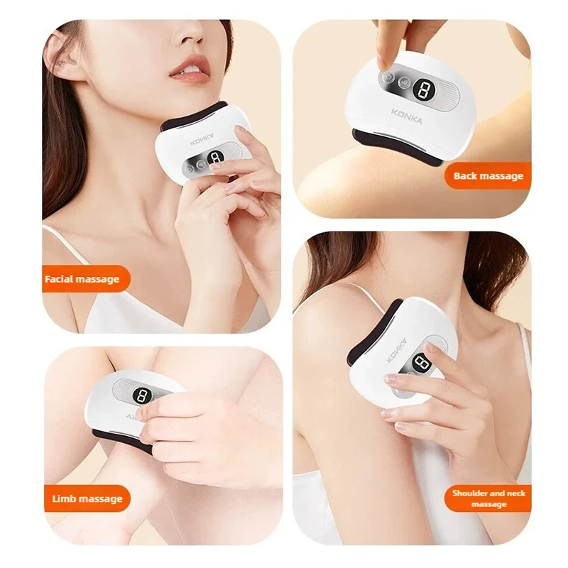 KONKA Mini Electric Scraping Massaging Board Hot Compress Body Electric Gua Sha Massager Machine Heating Scraping Skincare Tool