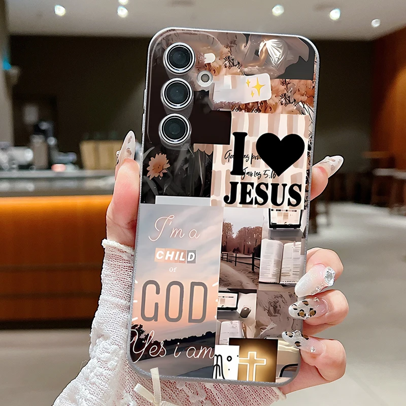 Jesus Collage Pattern Soft Phone Case