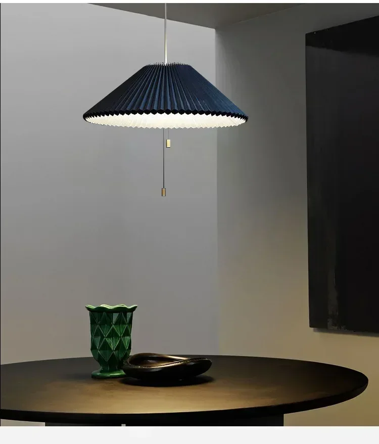 Description Picture 5 of itemArt Design Pleated Deformed Fabric Umbrella Chandeliers Home Decor LED Lighting Lamp for Bedroom Living Dining Room Luminaire