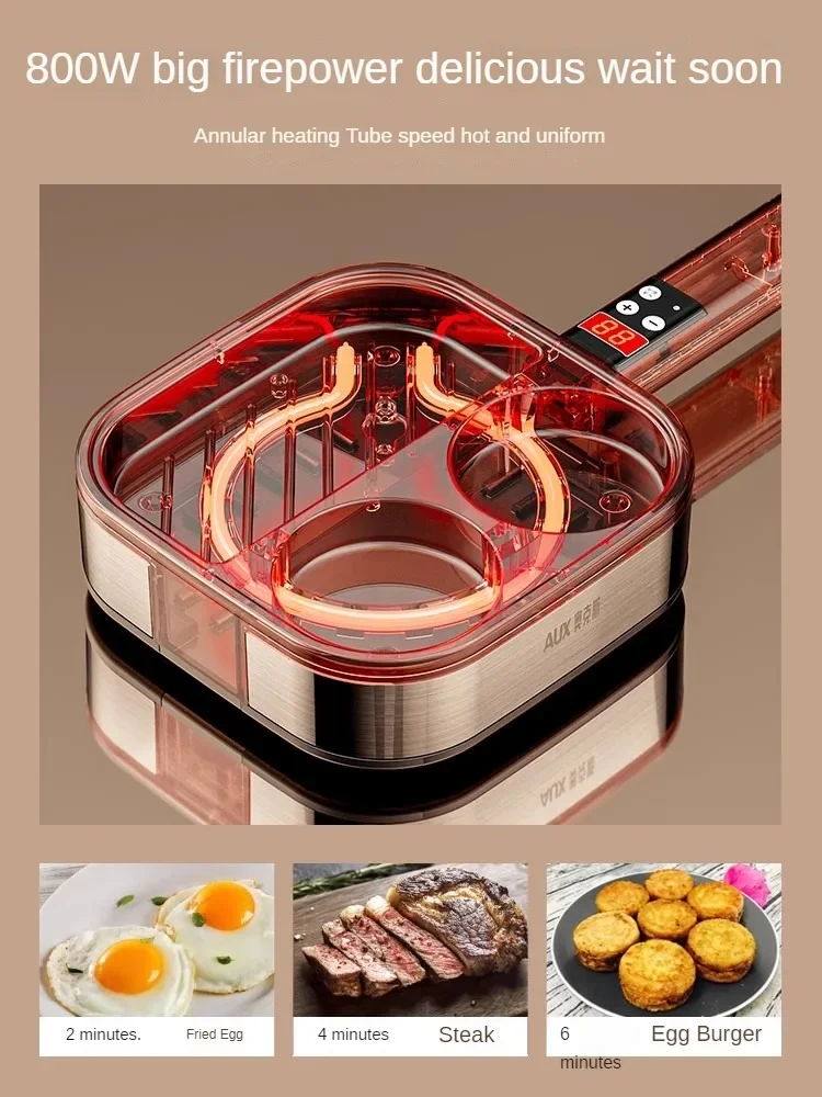 220V 3 in 1 Breakfast Machine Egg Frying Pan Non-stick Beef Fry Pan Egg Burger Cooker Home Electric Skillets 2
