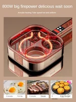 220V 3 in 1 Breakfast Machine Egg Frying Pan Non-stick Beef Fry Pan Egg Burger Cooker Home Electric Skillets 2
