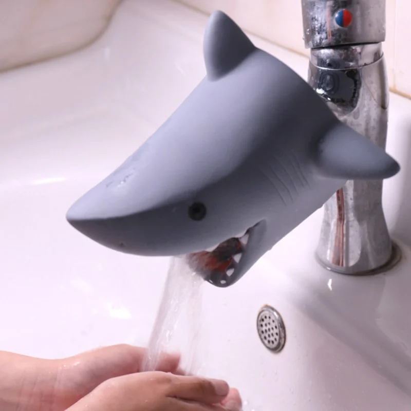 Shark Crocodile Extender Wash Silicone Hand Wash Faucet Cover Kids Bath Spout Cover Safety Corner Guards Protector 2