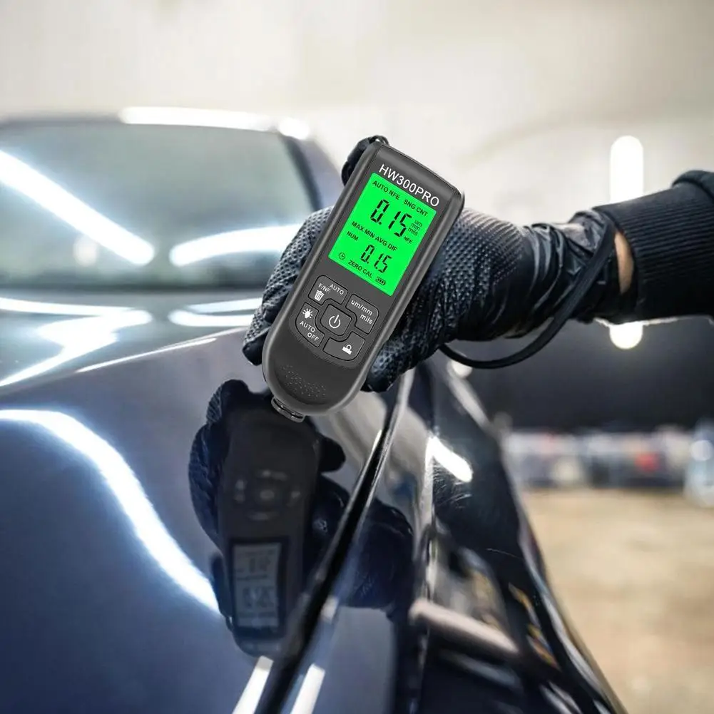 HW-300PRO Auto Thickness Gauge Digital Coating Thickness Paint Car Tester Measuring Paint 0.1micron/0-2000 Film Tester E5D0