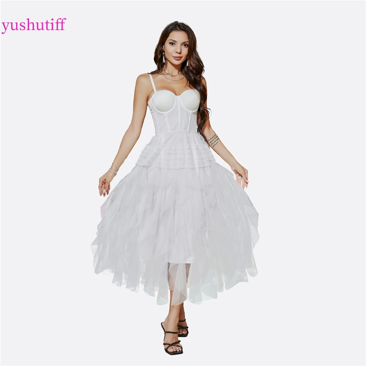 

Corset Dresses Formal Occasion Lace Evening White Dress Elegant Birthday Party Guest Look Shiny luxury Cocktail Costumes