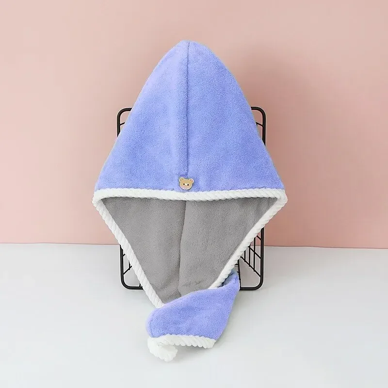 Double Thick Dry Hair Towel Double Sides Use Dry Hair Cap Multi-color Strong Absorbent Rippled Edge Thick Quick Drying Bath Hat Best Sellers In Beauty & Health