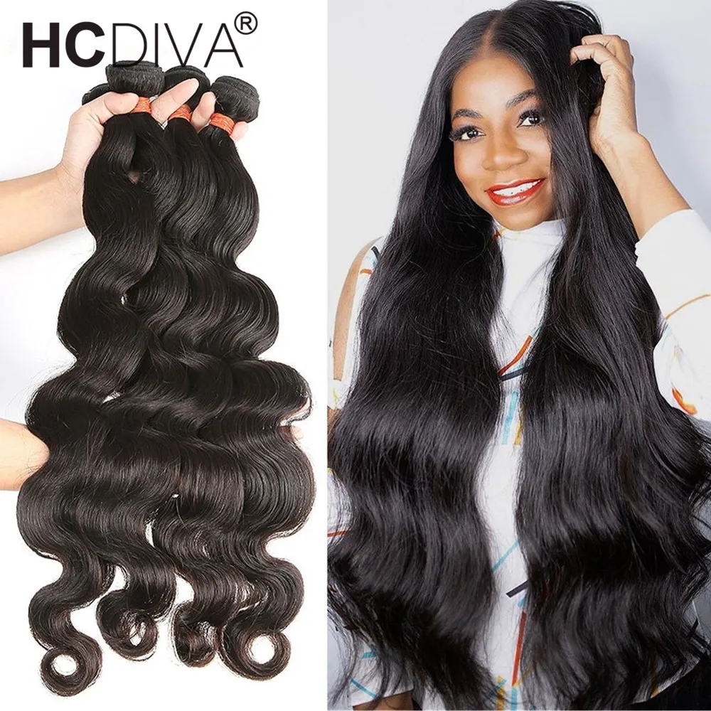 Body Wave Bundles Human Hair Brazilian Hair Weave Extensions 1/3/4 PCS Remy Human 10-40inch Body Wave Extensions