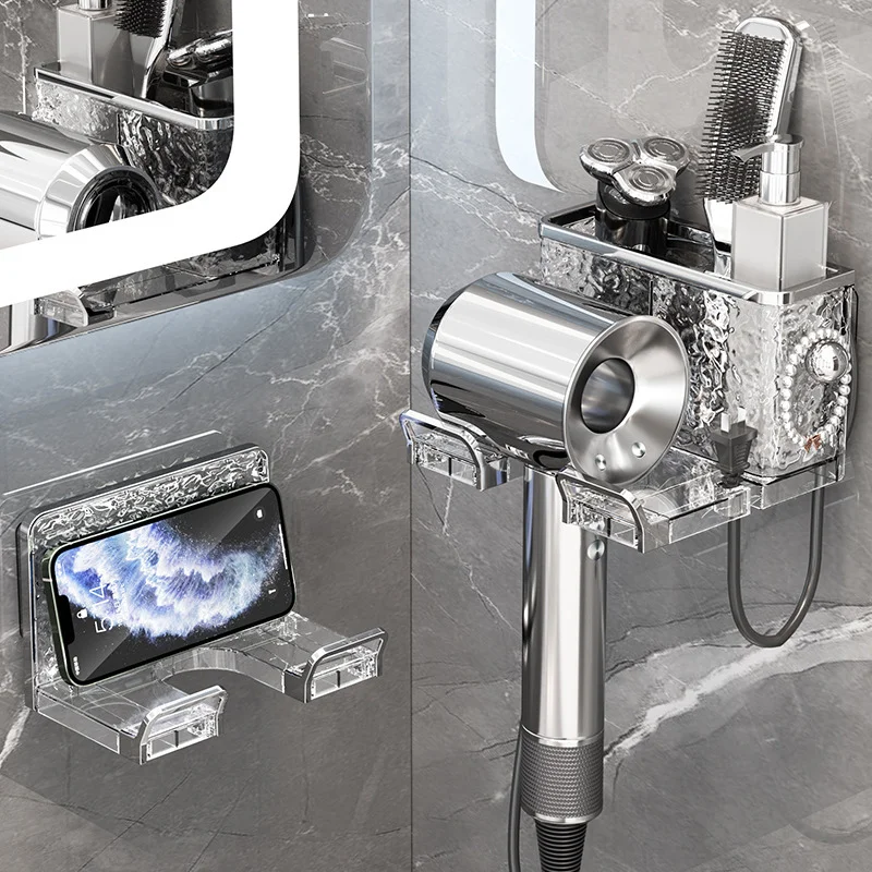 

Настенный держатель для сушилки для волос, подставка для выпрямителя, органайзер для сушки, коробка, держатель для туалета, полка, аксессуары для ванной комнаты