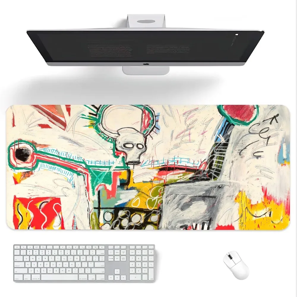 Art J-Jean-Michel B-Basquiat Mouse Pad Computer Laptop Gaming Office Wrist Guard Non Slip Keyboard Pad 5