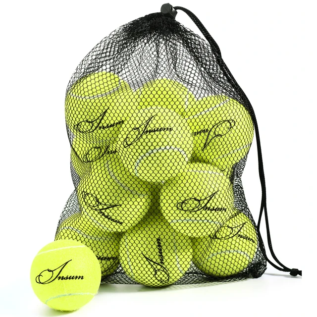 INSUM Tennis Balls,12-Pack Advanced Training Tennis Balls for Beginner Practice Balls, Pet Dog Tennis Balls with Mesh Bag INSUM Tennis Balls,12-Pack Advanced Training Tennis Balls for Beginner Practice Balls, Pet Dog Tennis Balls with Mesh Bag