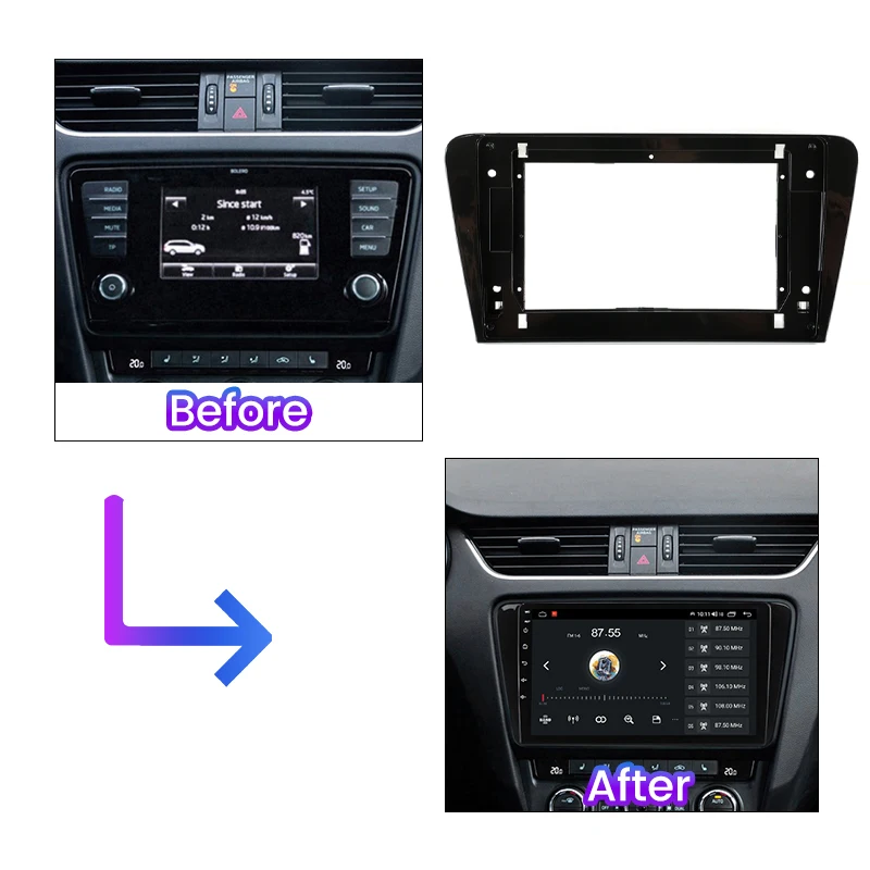 2Din ڵ  þ  г  ŰƮ, г ̾ ϳ׽  ̺ , ĵ ڴ, SKODA Ÿ A7 2013-2018