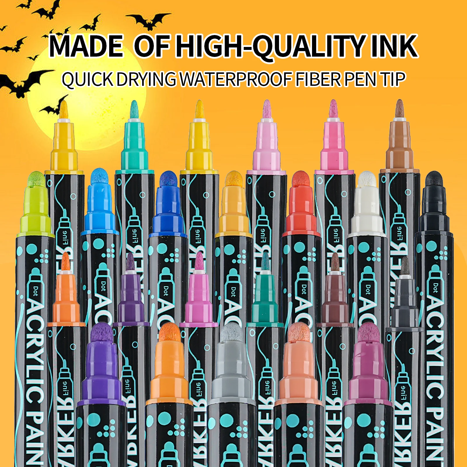 12/24/26/36 Packs Acrylic Paint Marker Pens Dual Tip Paint Markers Art Painting Dot Pen Portable Coloring Marker Pen acrylic paint markers,paint marker pen,paint marker pens,color marker pens,art marker pens,art markers