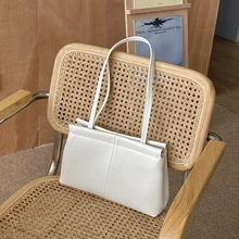

Korean Style Solid Color Shoulder Bag for Women 2022 Office Ladies Fashion High Quality PU Leather Female Suction Button Handbag