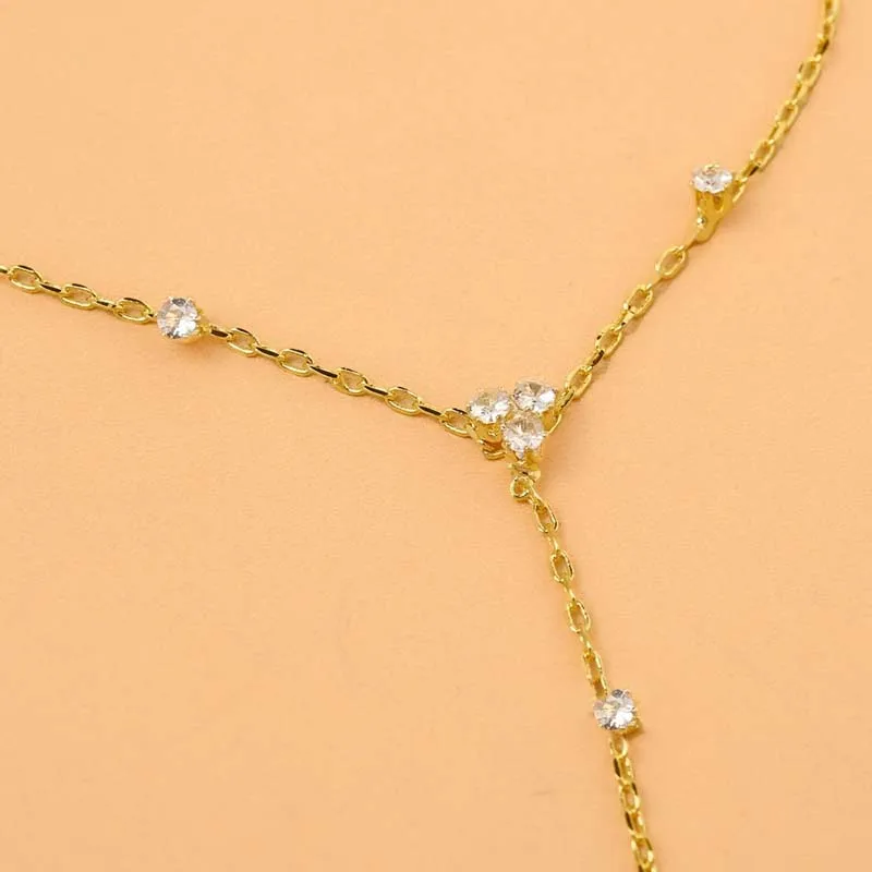 Luxury Metal Crystal Chain Finger Bracelet for Women