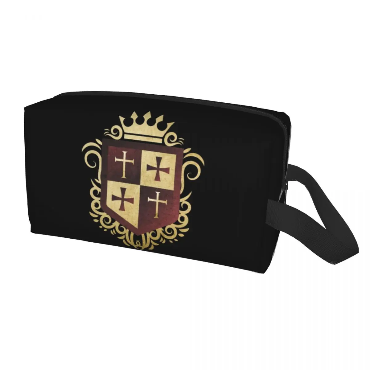 

Medieval Warrior Knights Templar Cross Travel Cosmetic Bag Crusader of Arms Toiletry Makeup Organizer Ladies Storage Dopp Kit