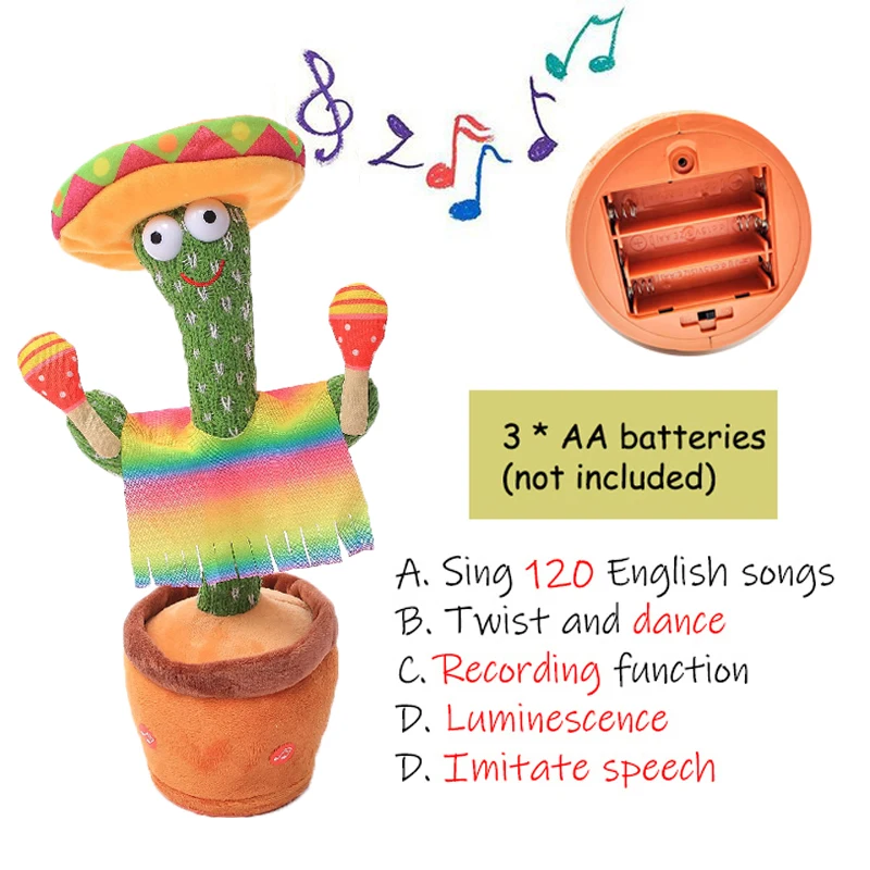 2022 Dancing Cactus Speak Electronic Plush Toys Twisting Singing Dancer Talking Novelty Funny Music Christmas Gifts Bluetooth 