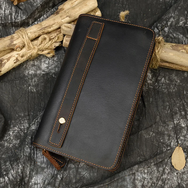 Fashionable Double-layer Zipper Leather Wallet, Large Capacity Card Holder Clutch Bag for Outing