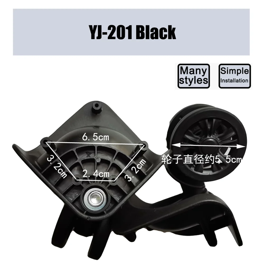 Suitable For YF3003 Trolley Case Wheel Pulley Sliding Casters Universal Wheel Luggage Wheel Slient Wear-resistant Smooth Black
