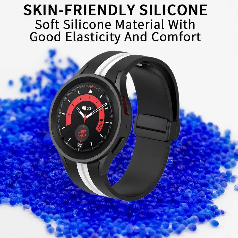 Nézni szíj forsamsung nézni 5pro 20mm Karcsat two-color nézni zenekarok vel Mágneses Felhólyagosodás szilikon nézni Érlelődik Kicserélés