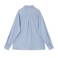 Chemise tissée à rayures pour femmes, grande taille, revers, manches longues, boutons, chemisier, vêtements d'été, printemps 2023 2
